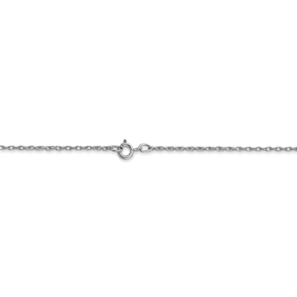 Alternate view of the 0.7mm 10k White Gold Solid Cable Rope Chain Necklace by The Black Bow Jewelry Co.