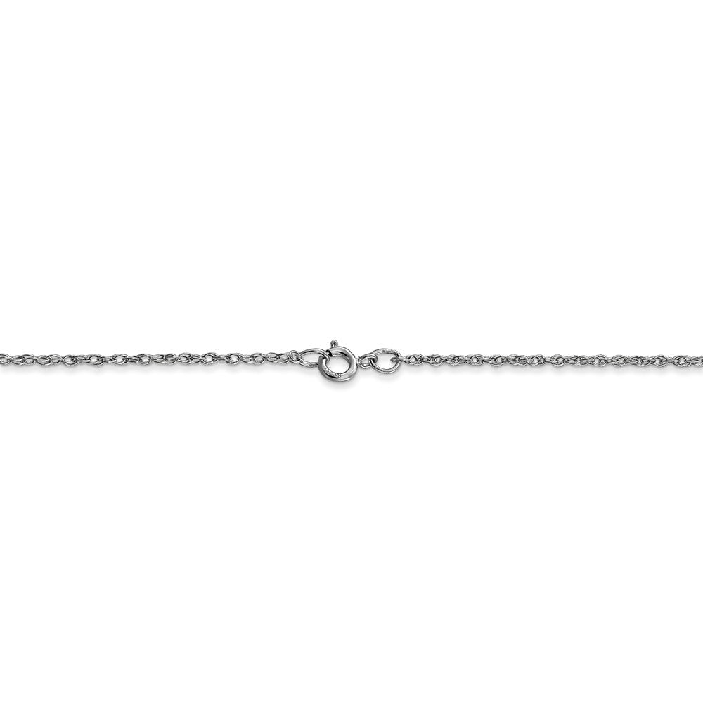 Alternate view of the 0.95mm 10k White Gold Solid Cable Rope Chain Necklace by The Black Bow Jewelry Co.