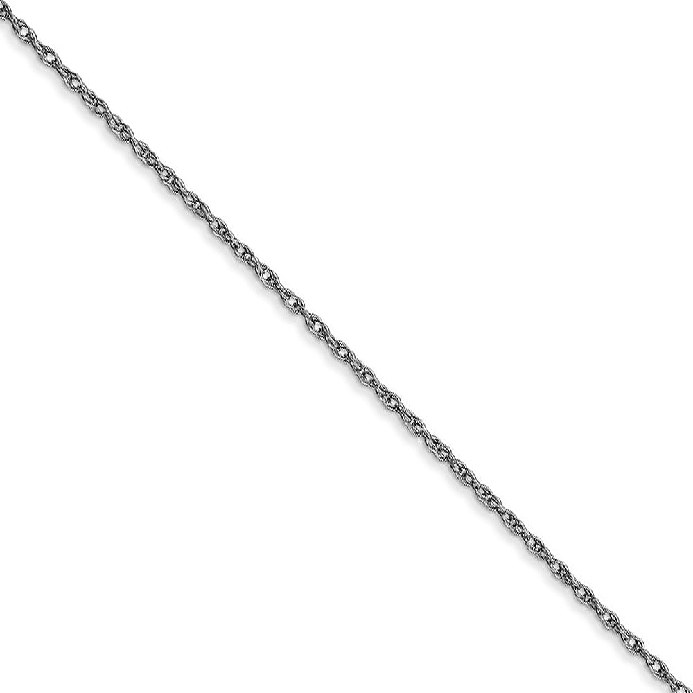0.95mm 10k White Gold Solid Cable Rope Chain Necklace