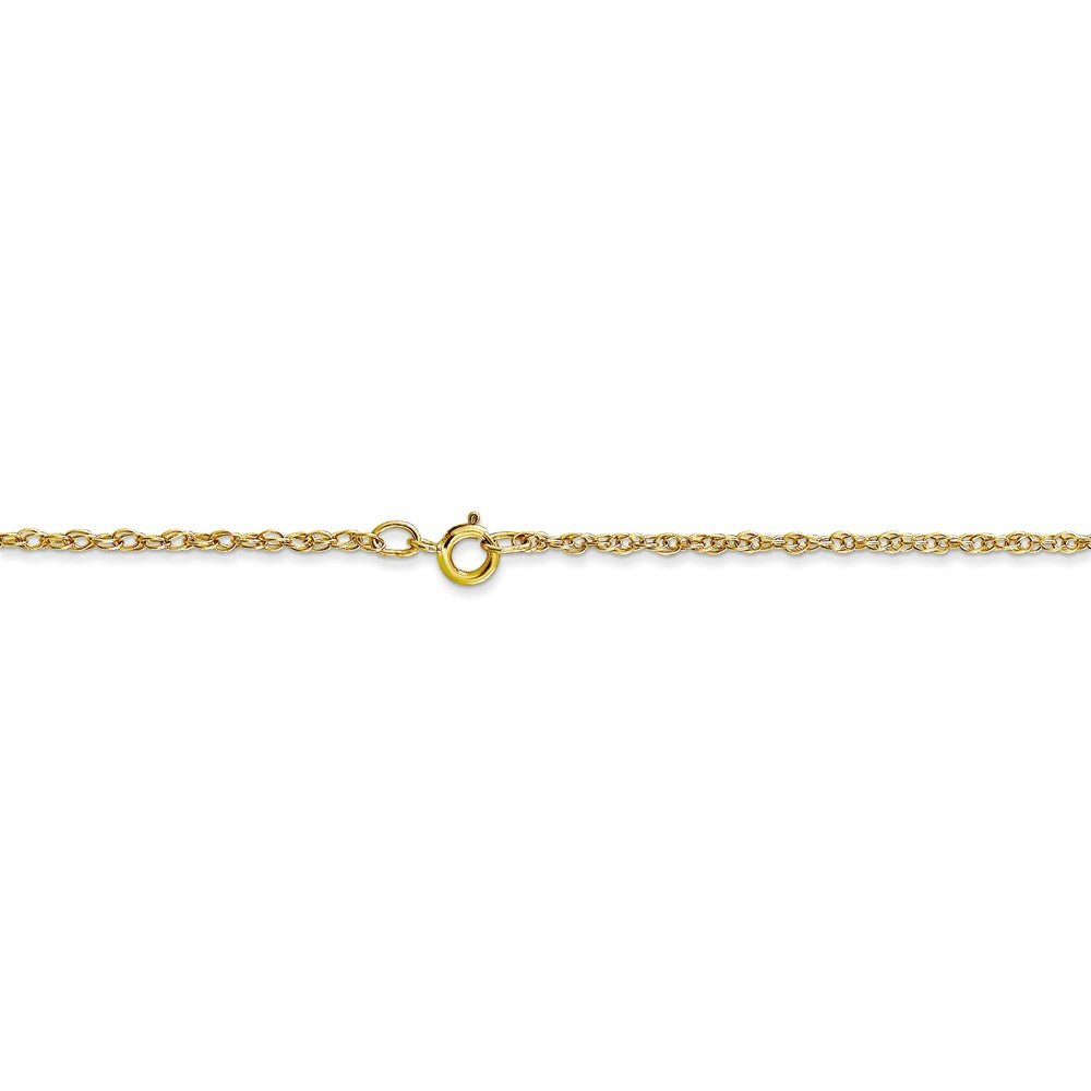 Alternate view of the 1.15mm 10K Yellow Gold Solid Cable Rope Chain Necklace by The Black Bow Jewelry Co.