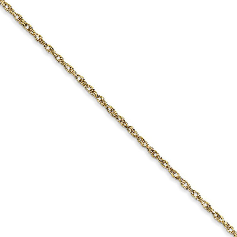 1.15mm 10K Yellow Gold Solid Cable Rope Chain Necklace