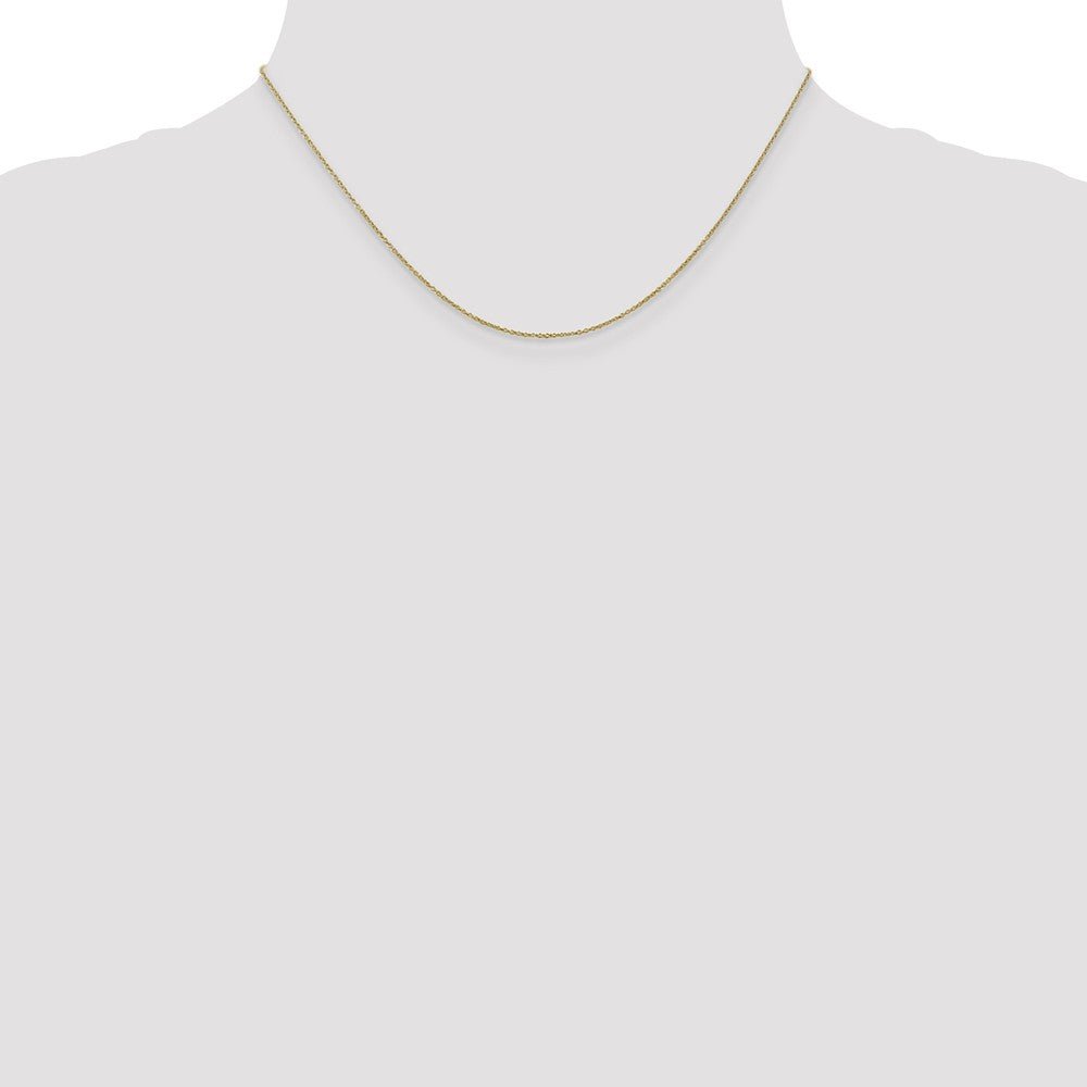 Alternate view of the 0.9mm 10k Yellow Gold Solid Cable Chain Necklace by The Black Bow Jewelry Co.