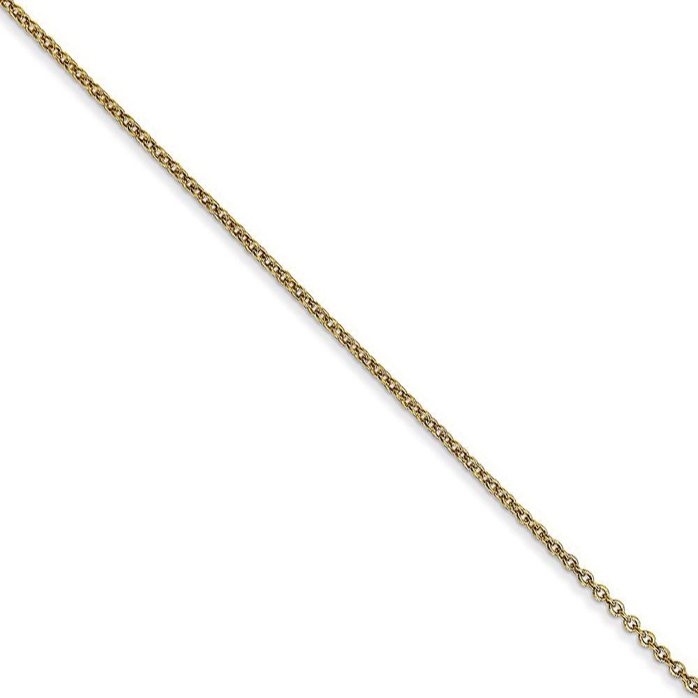0.9mm 10k Yellow Gold Solid Cable Chain Necklace