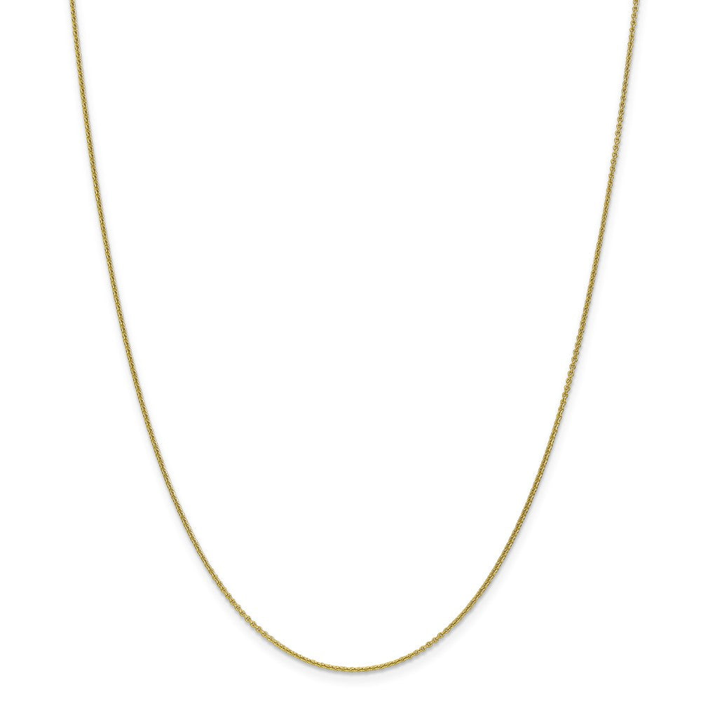 Alternate view of the 1mm 10k Yellow Gold Solid Cable Chain Necklace by The Black Bow Jewelry Co.