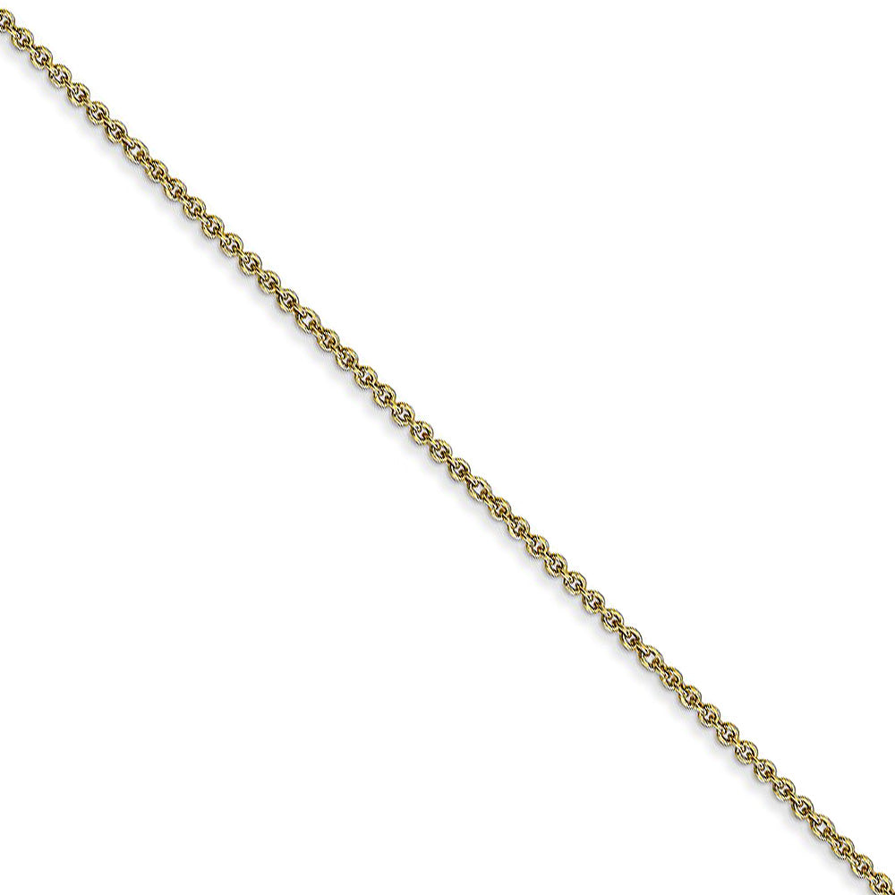 1mm 10k Yellow Gold Solid Cable Chain Necklace