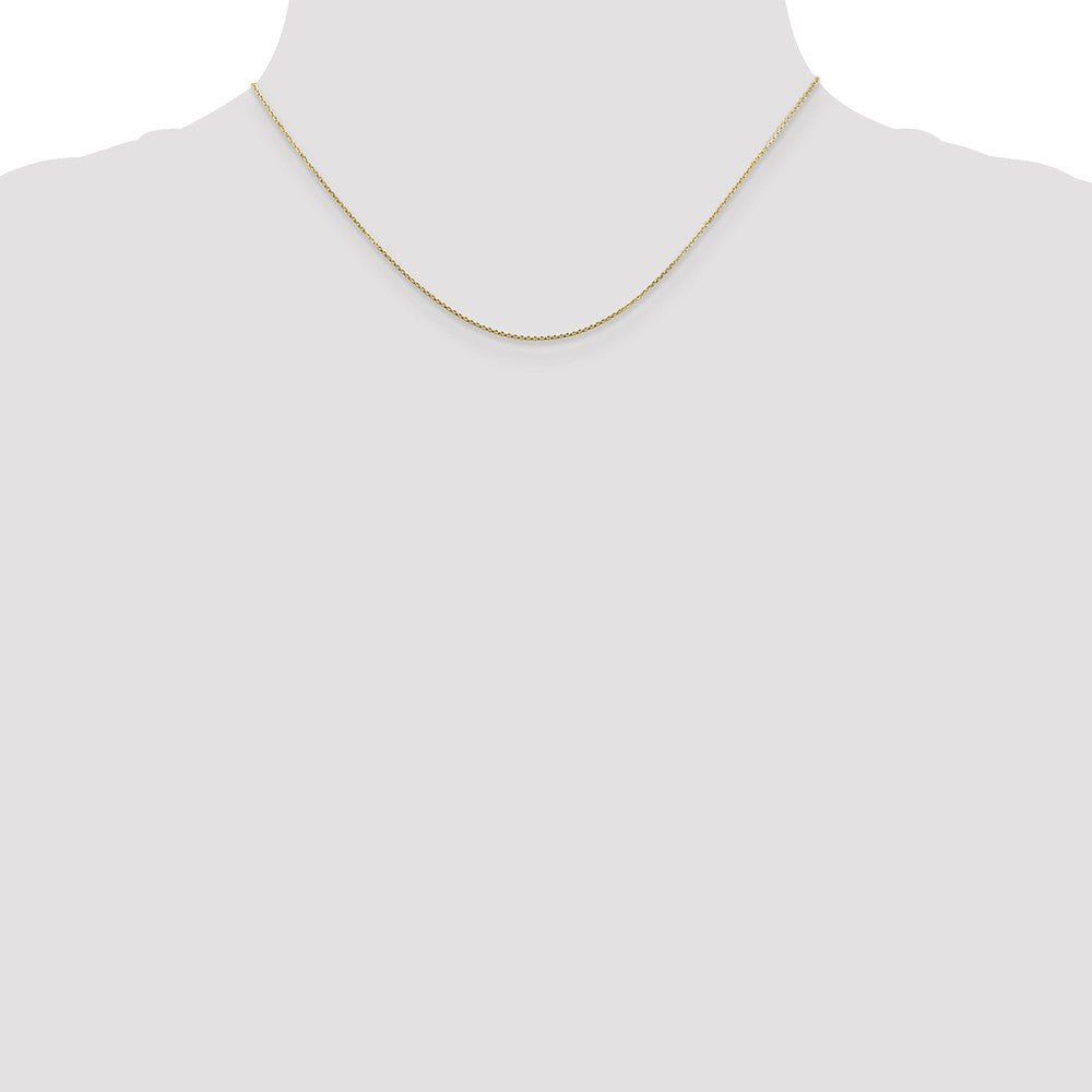 Alternate view of the 0.8mm 10k Yellow Gold Solid Diamond Cut Cable Chain Necklace by The Black Bow Jewelry Co.