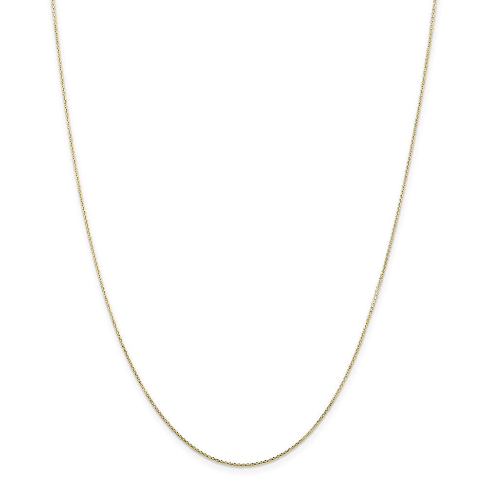 Alternate view of the 0.8mm 10k Yellow Gold Solid Diamond Cut Cable Chain Necklace by The Black Bow Jewelry Co.