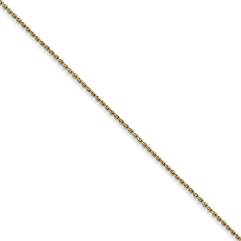 0.8mm 10k Yellow Gold Solid Diamond Cut Cable Chain Necklace