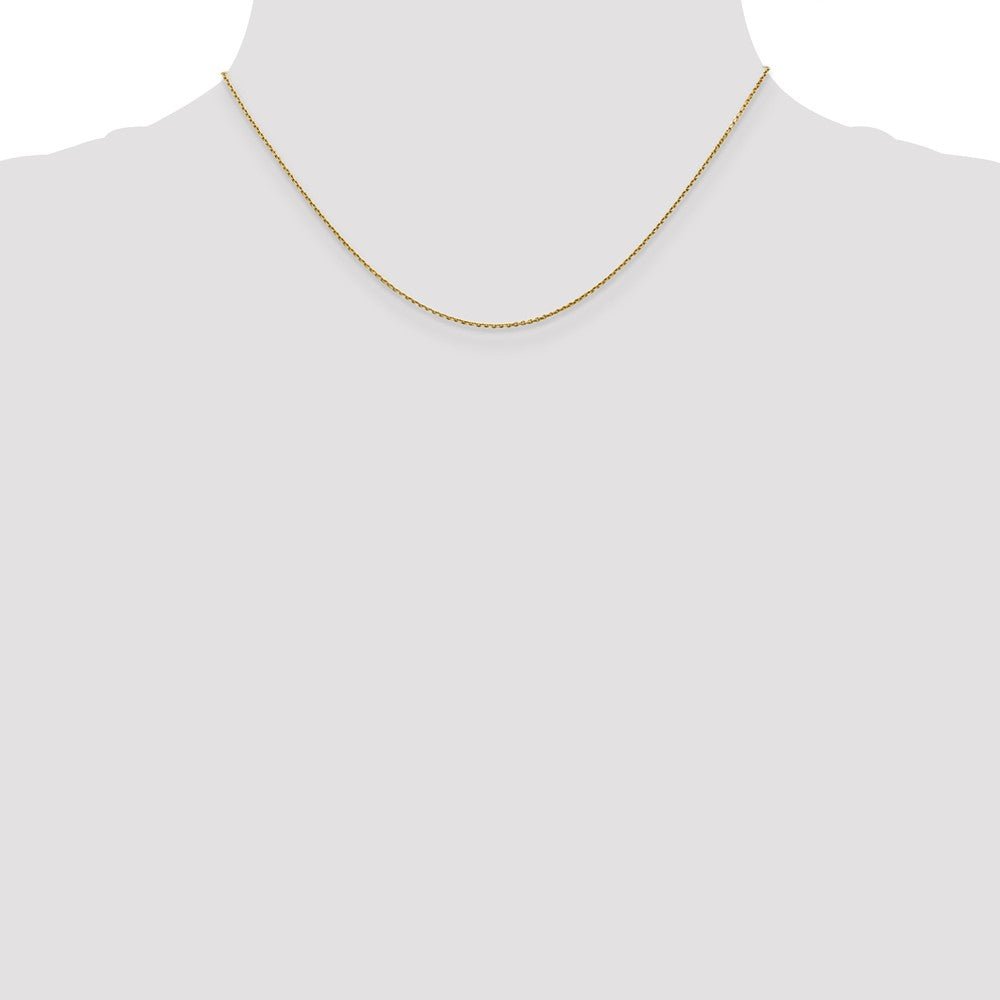 Alternate view of the 0.9mm 10k Yellow Gold Solid Diamond Cut Cable Chain Necklace by The Black Bow Jewelry Co.