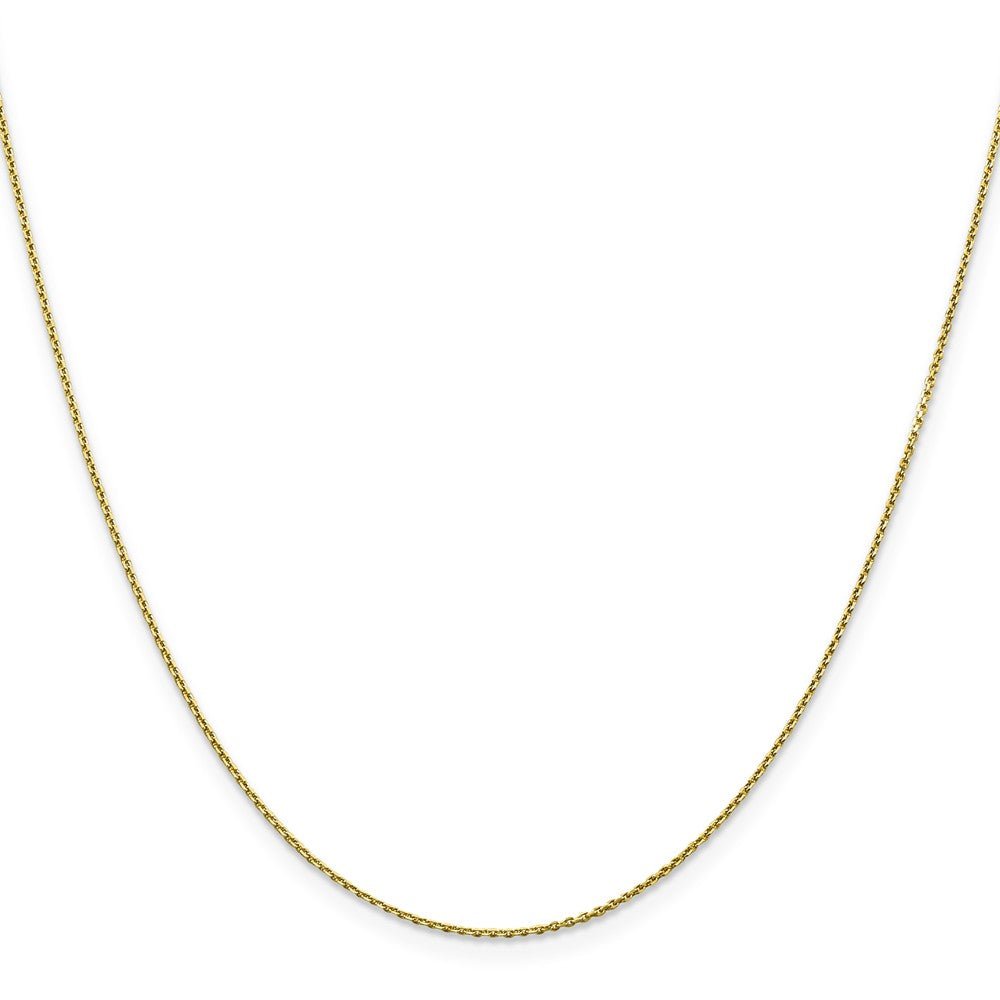 Alternate view of the 0.9mm 10k Yellow Gold Solid Diamond Cut Cable Chain Necklace by The Black Bow Jewelry Co.
