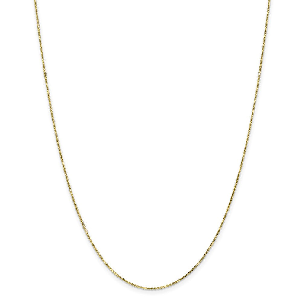 Alternate view of the 1mm 10k Yellow Gold Solid Diamond Cut Cable Chain Necklace by The Black Bow Jewelry Co.