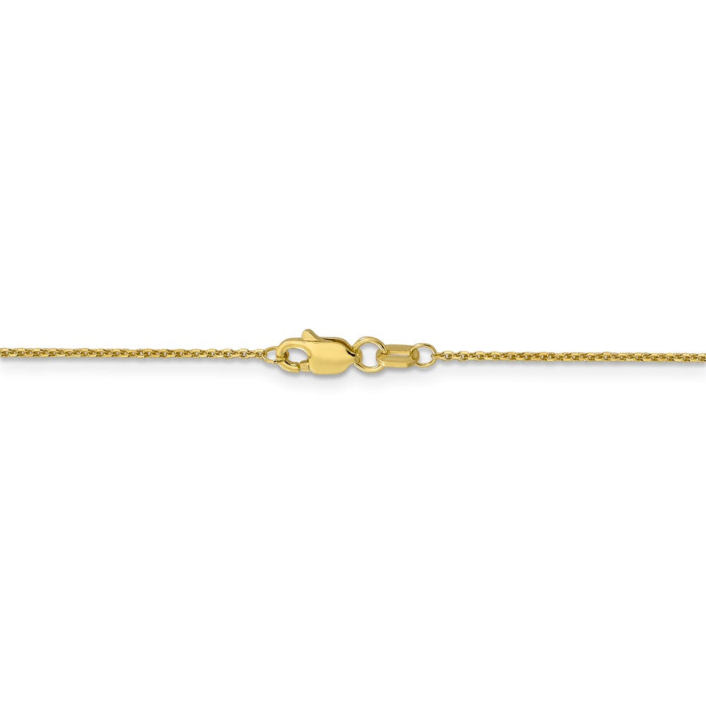 Alternate view of the 1mm 10k Yellow Gold Solid Diamond Cut Cable Chain Necklace by The Black Bow Jewelry Co.