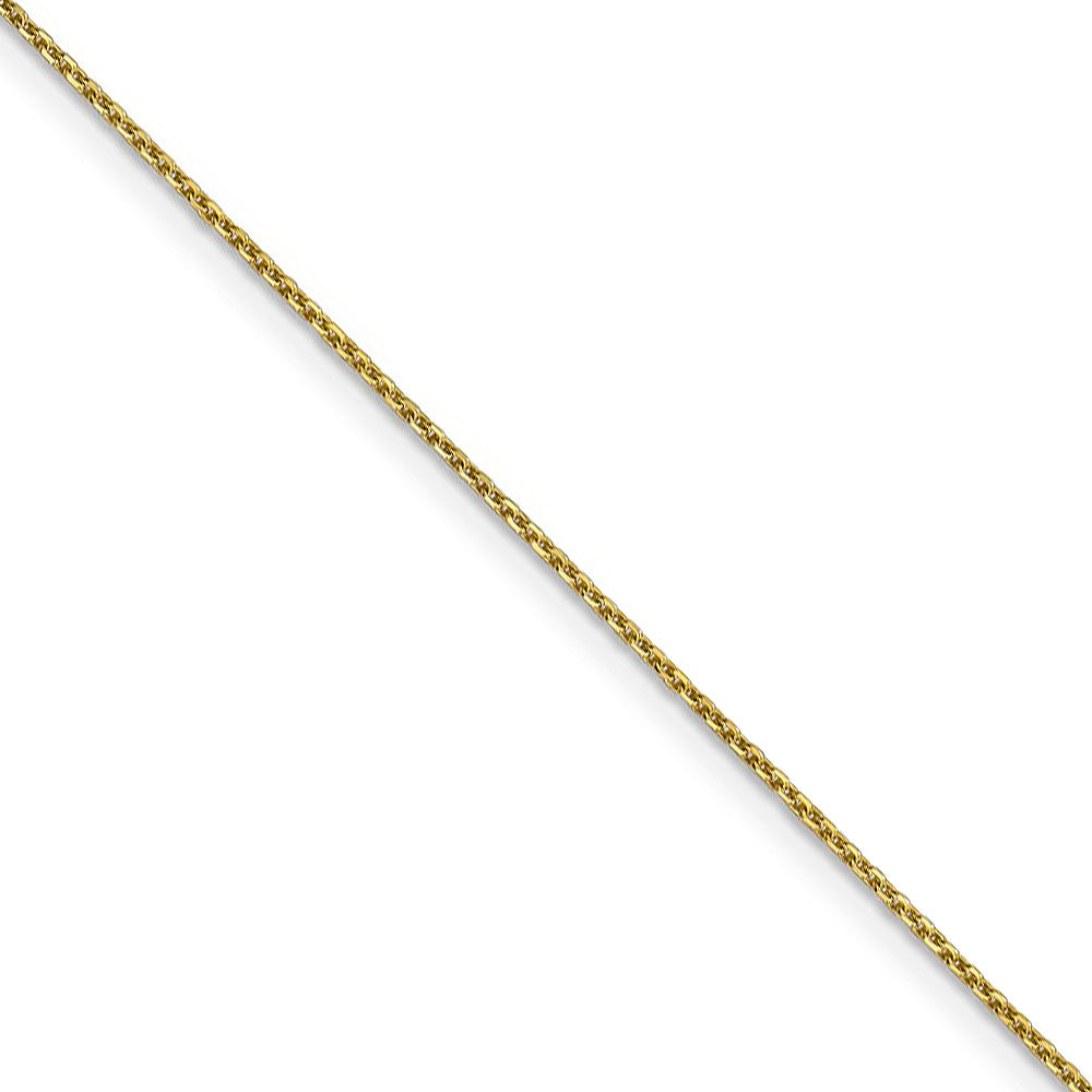 1mm 10k Yellow Gold Solid Diamond Cut Cable Chain Necklace