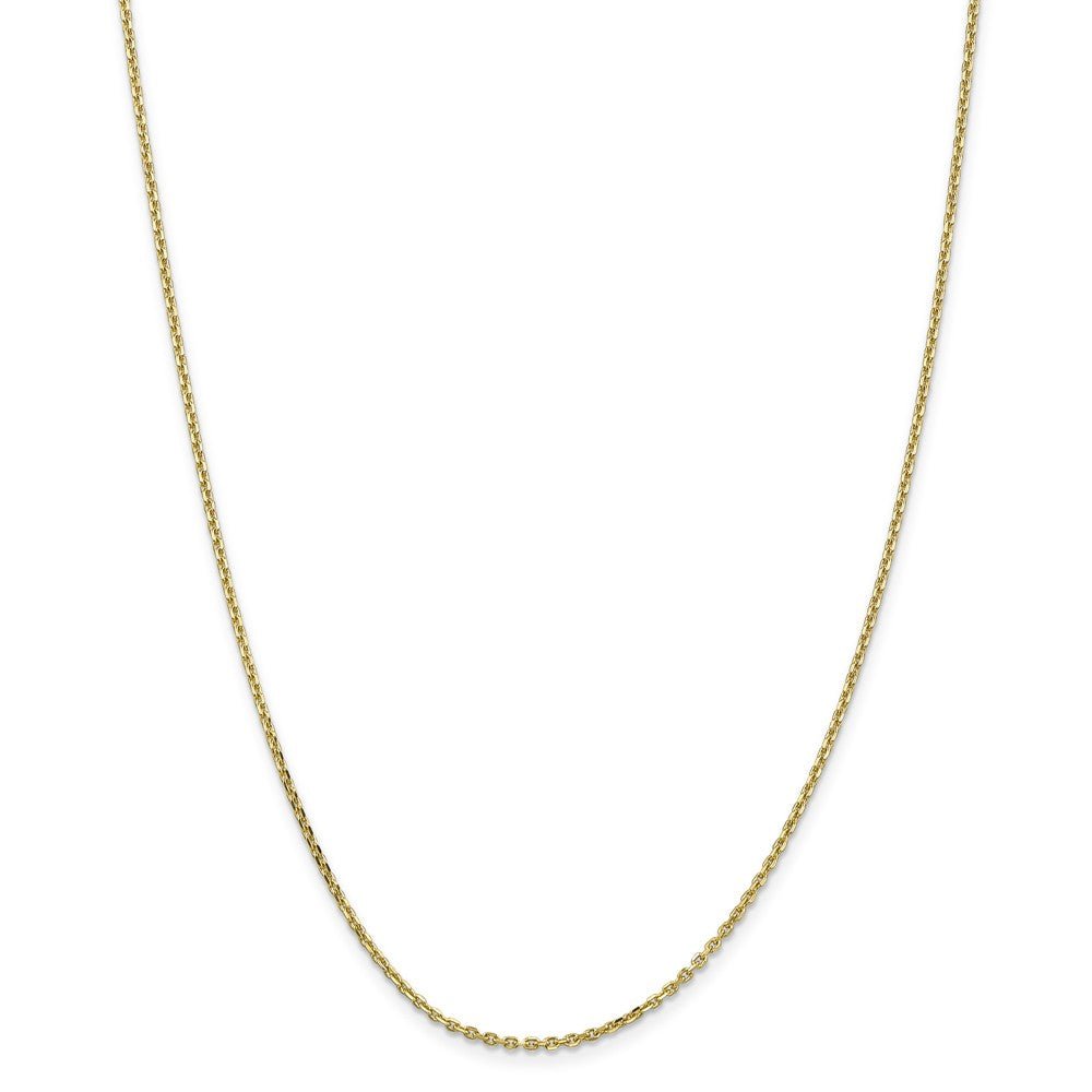 Alternate view of the 1.65mm 10k Yellow Gold Solid Diamond Cut Cable Chain Necklace by The Black Bow Jewelry Co.