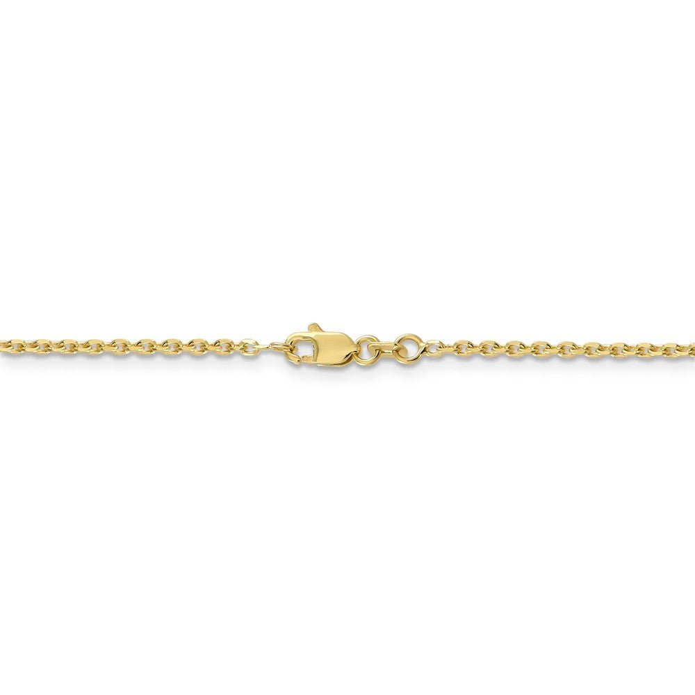 Alternate view of the 1.65mm 10k Yellow Gold Solid Diamond Cut Cable Chain Necklace by The Black Bow Jewelry Co.
