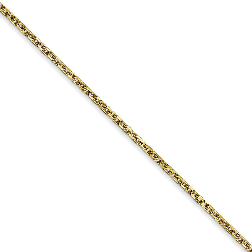 1.65mm 10k Yellow Gold Solid Diamond Cut Cable Chain Necklace
