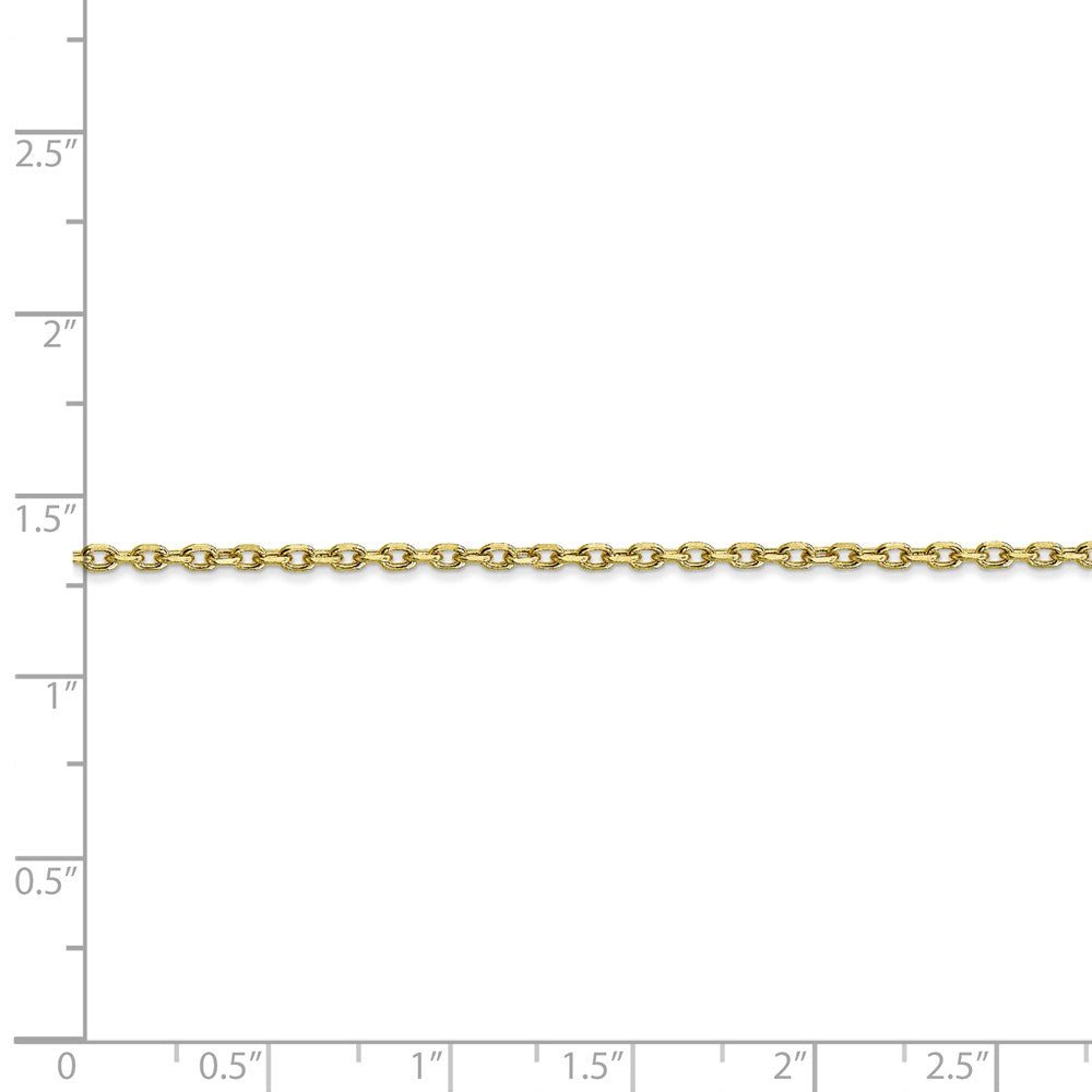 Alternate view of the 1.8mm 10k Yellow Gold Solid Diamond Cut Cable Chain Necklace by The Black Bow Jewelry Co.