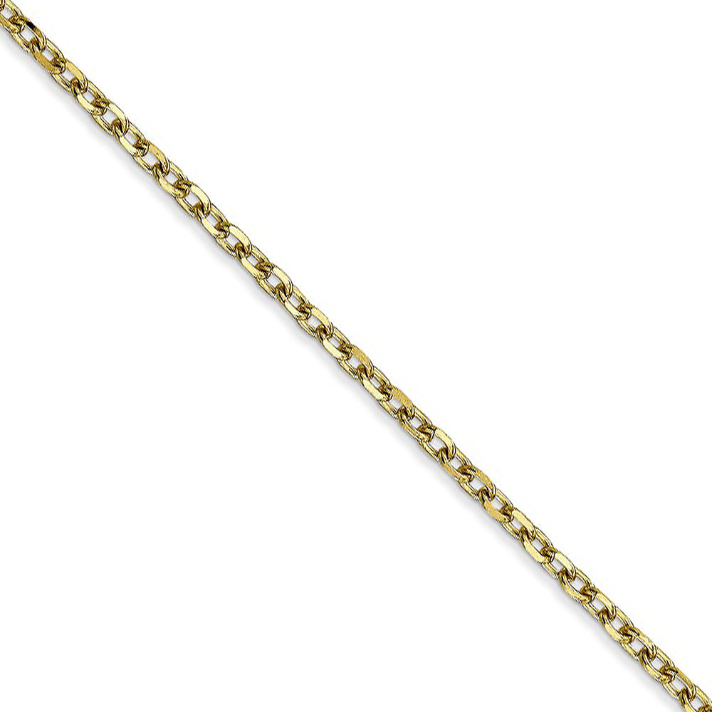 2.2mm 10k Yellow Gold Solid Diamond Cut Cable Chain Necklace, Item C10102 by The Black Bow Jewelry Co.