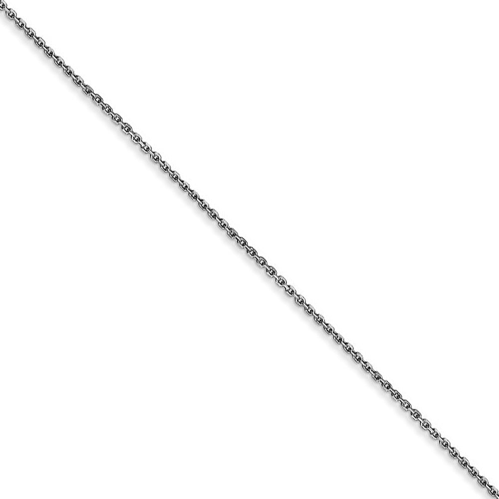 0.8mm 10k White Gold Diamond Cut Cable Chain Necklace