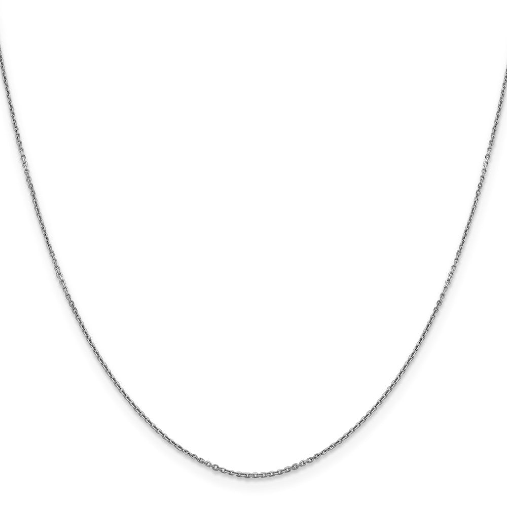 Alternate view of the 0.9mm 10k White Gold Diamond Cut Cable Chain Necklace by The Black Bow Jewelry Co.