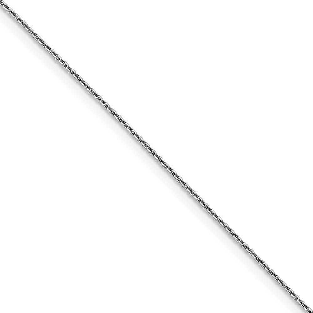 0.9mm 10k White Gold Diamond Cut Cable Chain Necklace