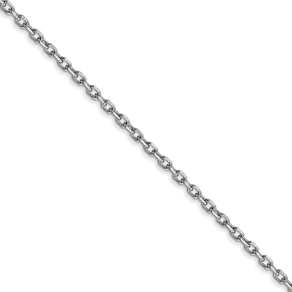 1.8mm 10k White Gold Solid Diamond Cut Cable Chain Necklace, Item C10108 by The Black Bow Jewelry Co.