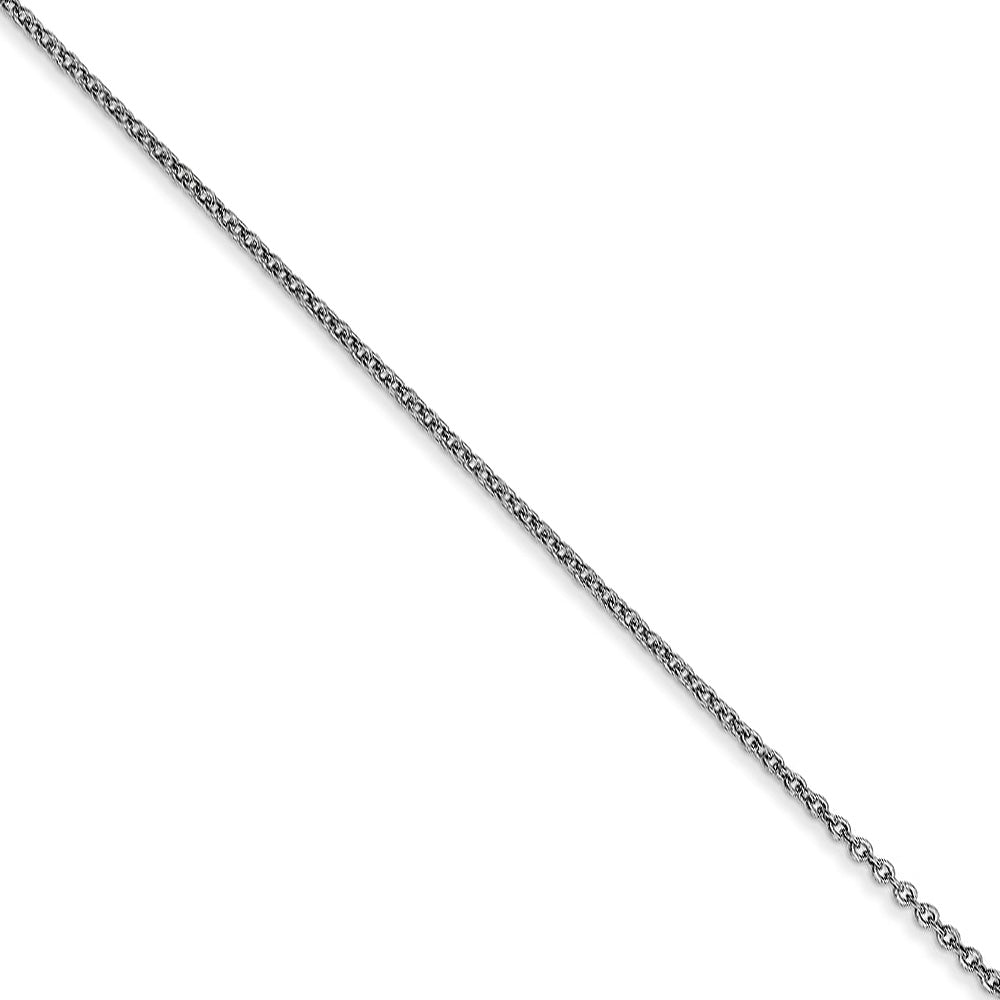 0.9mm 10k White Gold Solid Cable Chain Necklace