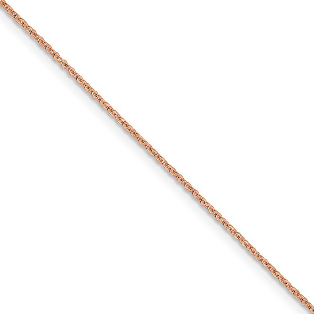 1.1mm 14K Rose Gold Solid Flat Cable Chain Necklace