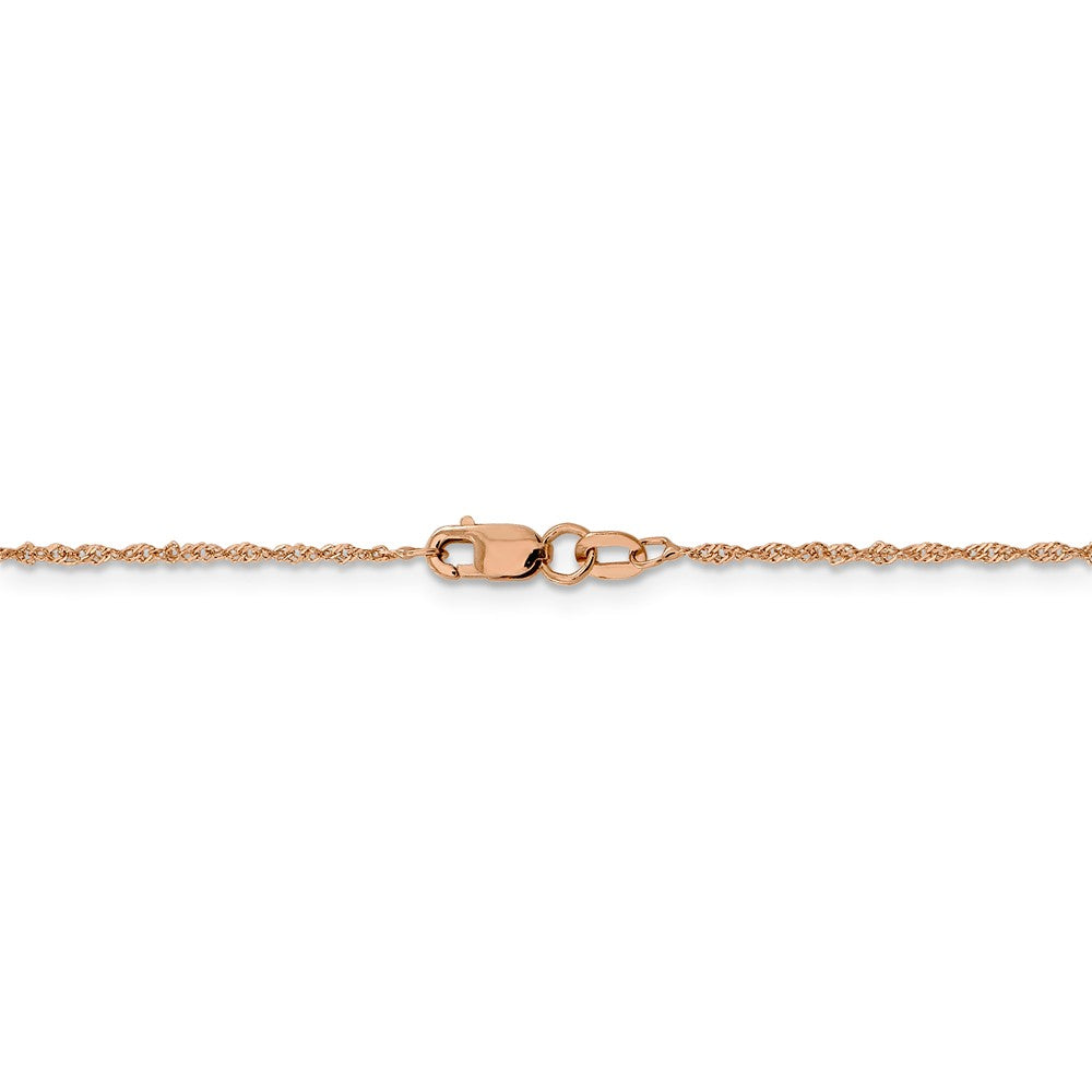 Alternate view of the 1mm 14K Rose Gold Solid Singapore Chain Necklace by The Black Bow Jewelry Co.