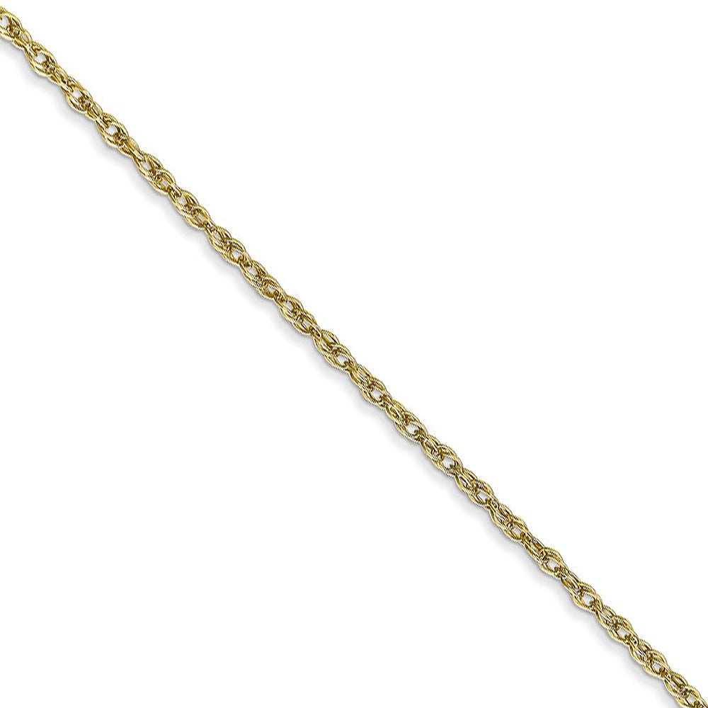 1.3mm 10k Yellow Gold Solid Baby Rope Chain Necklace