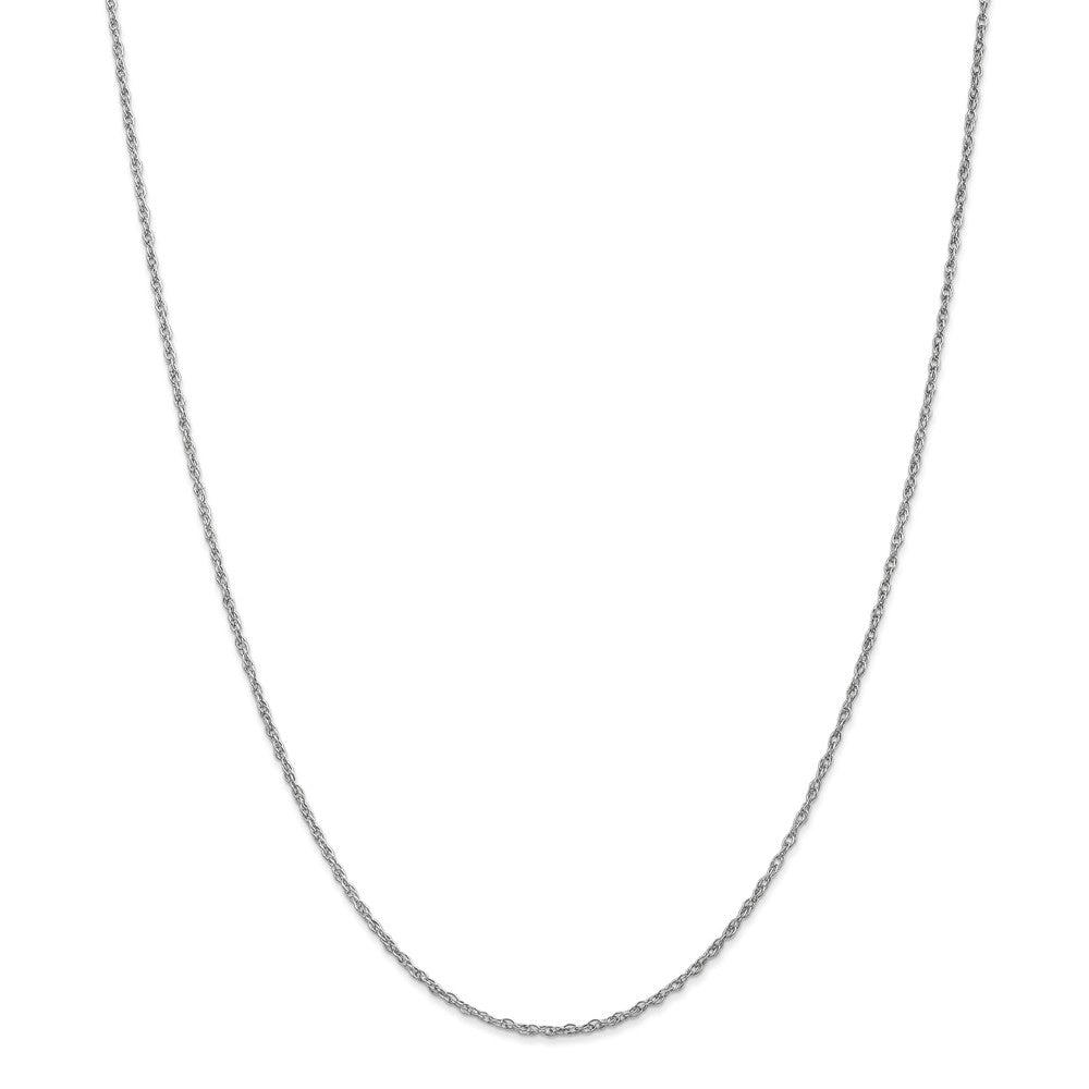 Alternate view of the 1.3mm 10k White Gold Solid Baby Rope Chain Necklace by The Black Bow Jewelry Co.