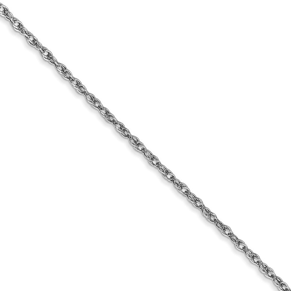 1.3mm 10k White Gold Solid Baby Rope Chain Necklace