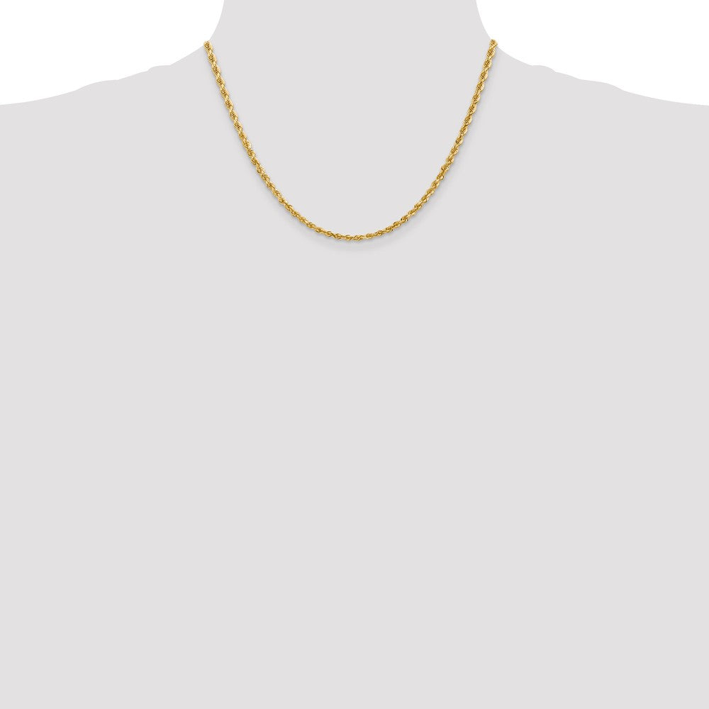 Alternate view of the 3.25mm 10k Yellow Gold D/C Quadruple Rope Chain Necklace by The Black Bow Jewelry Co.