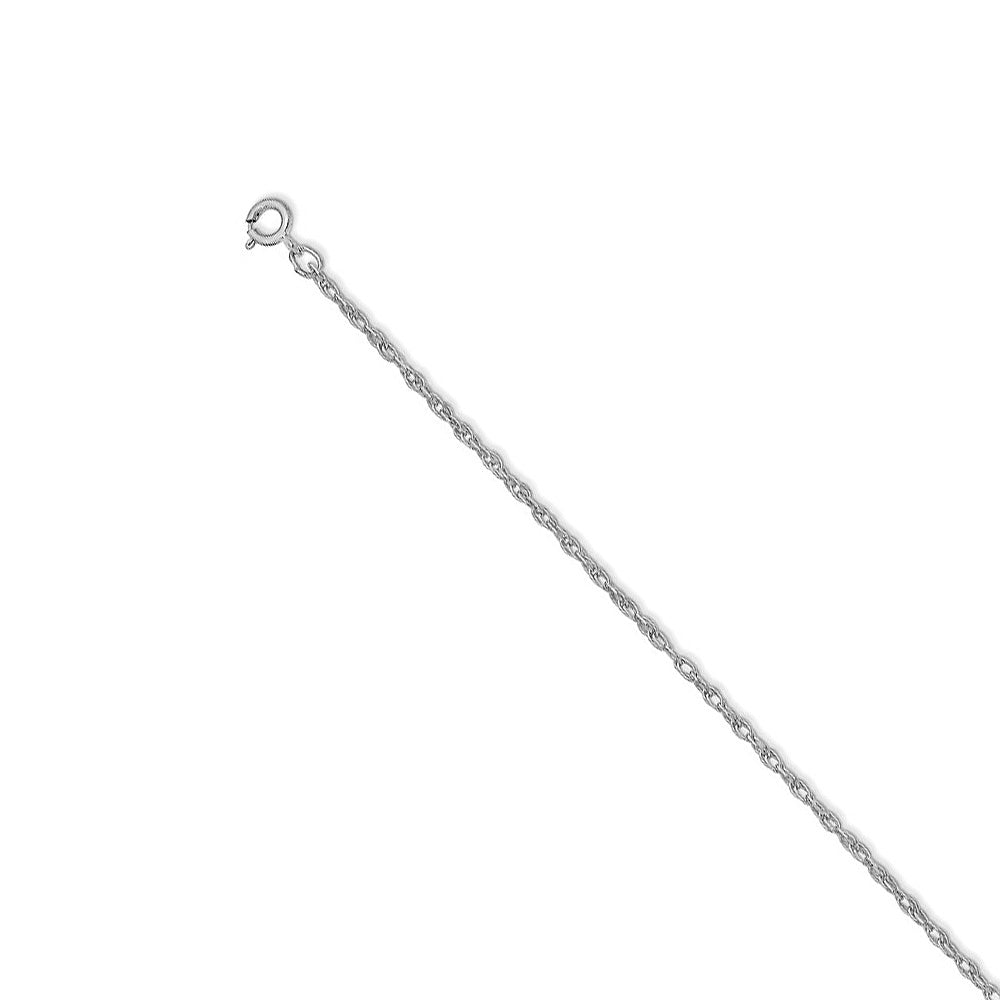 1.35mm 14k White Gold Solid Cable Rope Chain Necklace