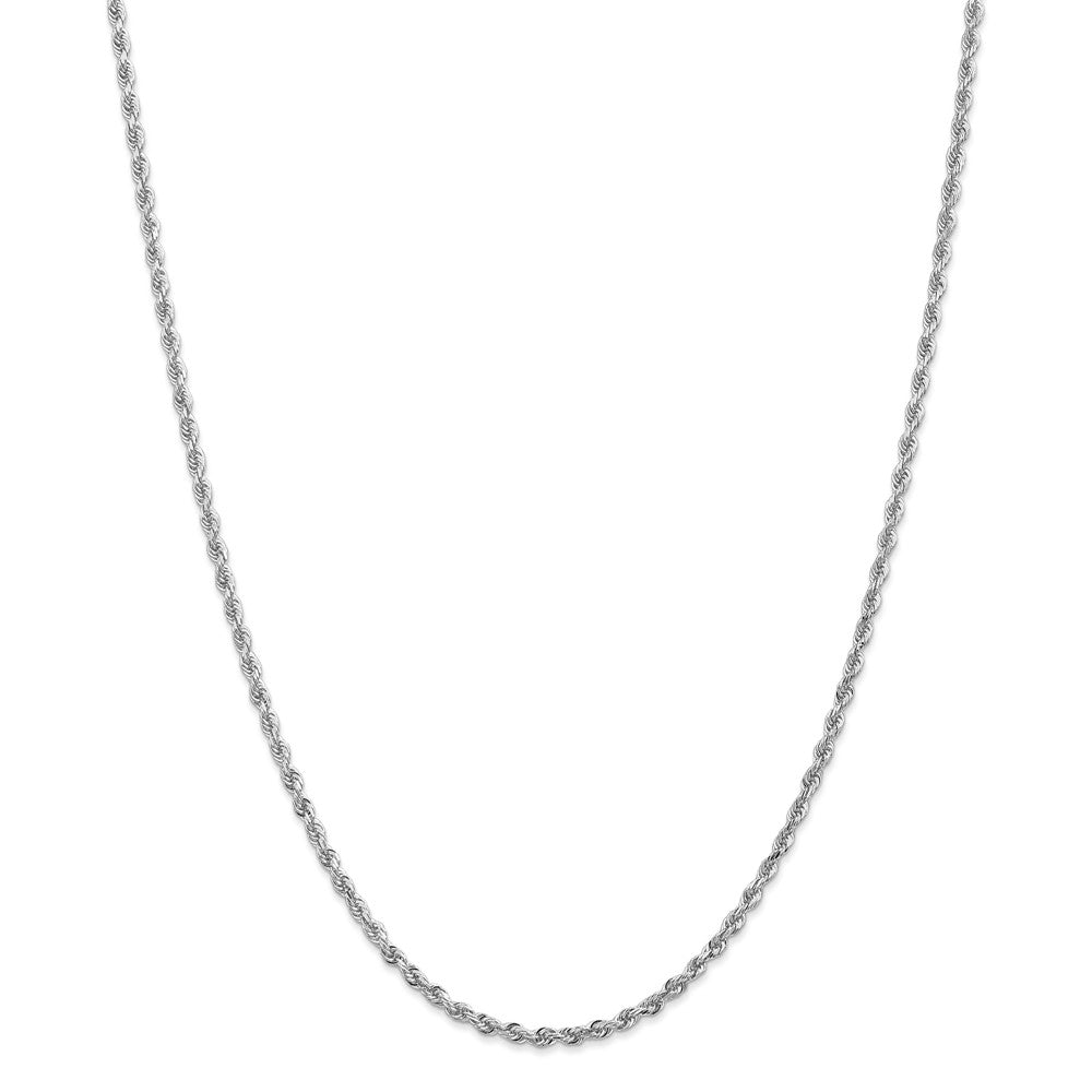 Alternate view of the 2.75mm 10k White Gold D/C Quadruple Rope Chain Necklace by The Black Bow Jewelry Co.