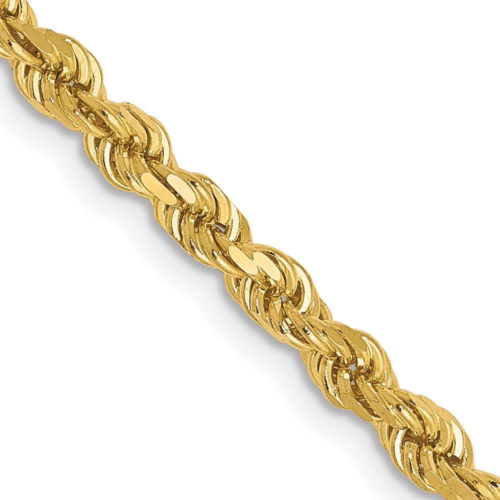 2.75mm 14k Yellow Gold, Solid Diamond Cut Rope Chain Necklace, Item C10137 by The Black Bow Jewelry Co.