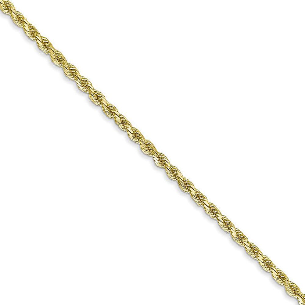 2.25mm 10k Yellow Gold Solid Diamond Cut Rope Chain Bracelet, Item C10152-B by The Black Bow Jewelry Co.