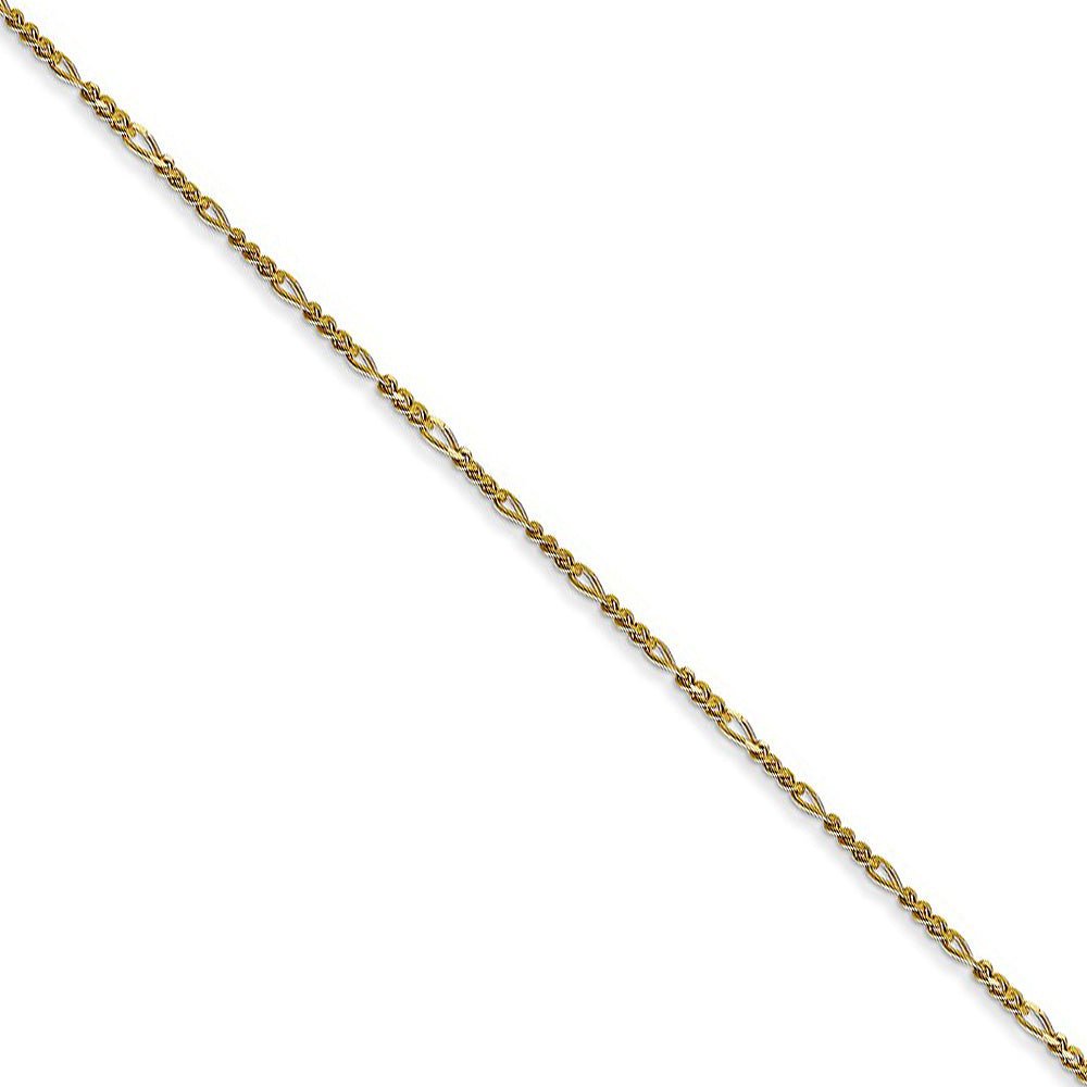 1.25mm 10k Yellow Gold Flat Figaro Chain Necklace, Item C10156 by The Black Bow Jewelry Co.