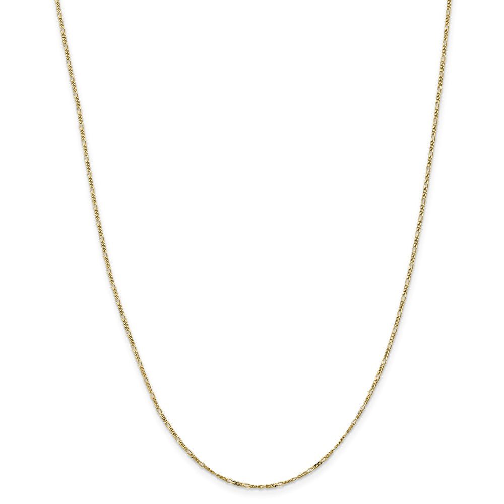 Alternate view of the 1.25mm 10k Yellow Gold Flat Figaro Chain Necklace by The Black Bow Jewelry Co.