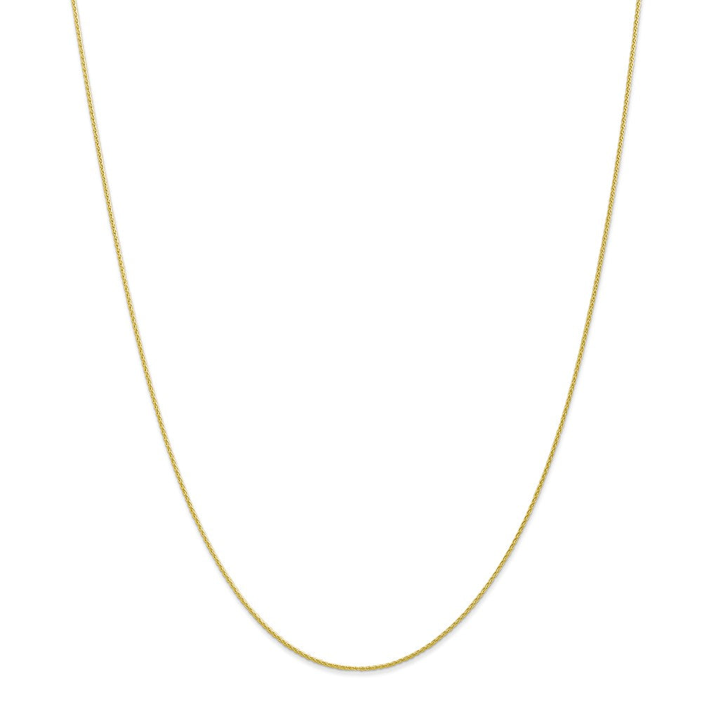 Alternate view of the 1mm 10k Yellow Gold Solid Parisian Wheat Chain Necklace by The Black Bow Jewelry Co.