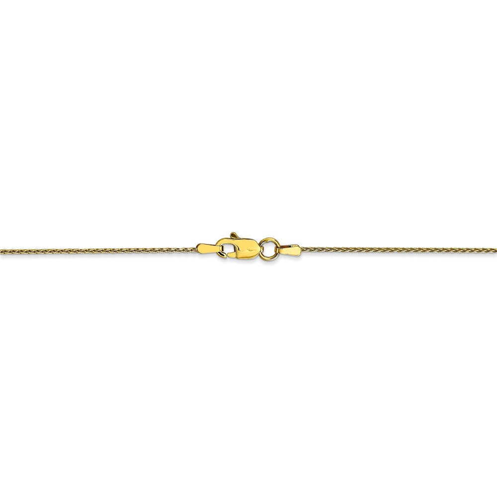 Alternate view of the 1mm 10k Yellow Gold Solid Parisian Wheat Chain Necklace by The Black Bow Jewelry Co.