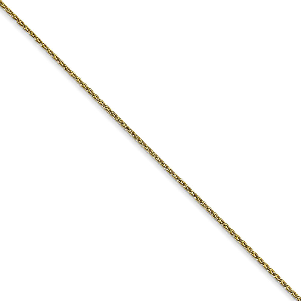 1mm 10k Yellow Gold Solid Parisian Wheat Chain Necklace