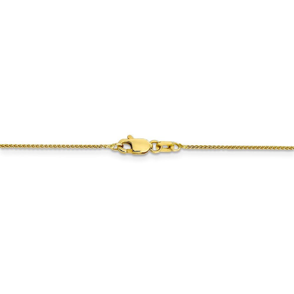 Alternate view of the 0.8mm 10k Yellow Gold Solid Spiga Chain Necklace by The Black Bow Jewelry Co.