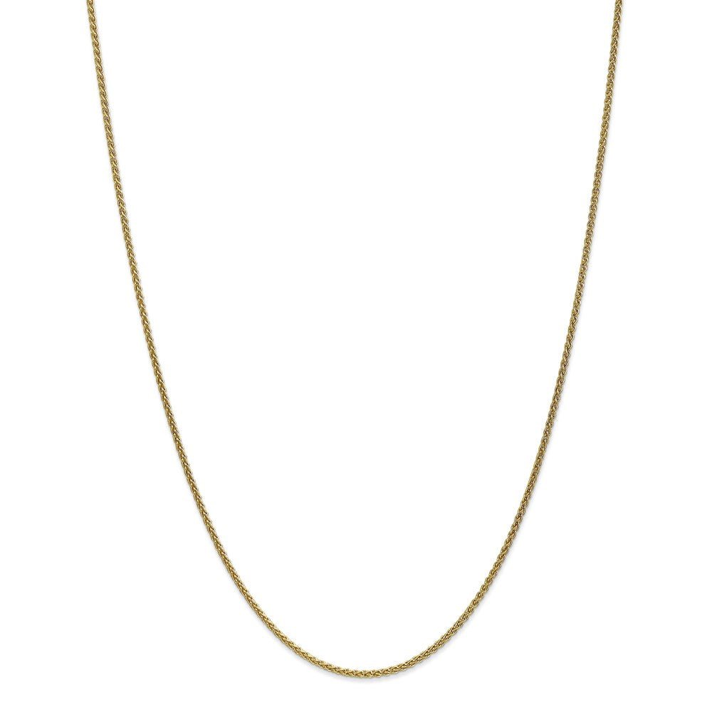 Alternate view of the 1.65mm 10k Yellow Gold Solid Spiga Chain Necklace by The Black Bow Jewelry Co.