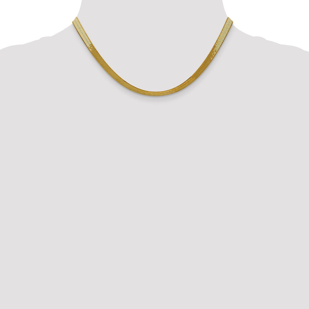 UPGRADE - Solid 18K Gold Herringbone Chain Necklace – Vivi & Ann