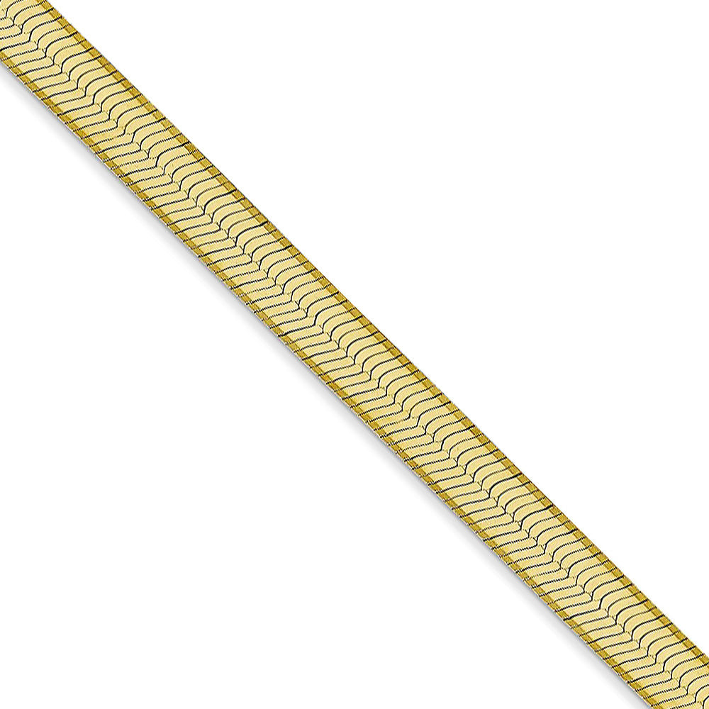 5mm 10k Yellow Gold Solid Herringbone Chain Necklace