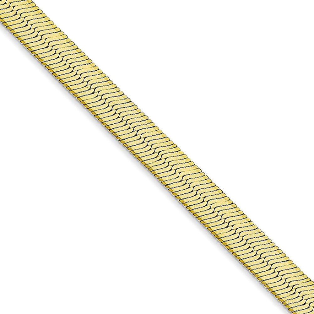 5.5mm 10k Yellow Gold Solid Herringbone Chain Necklace