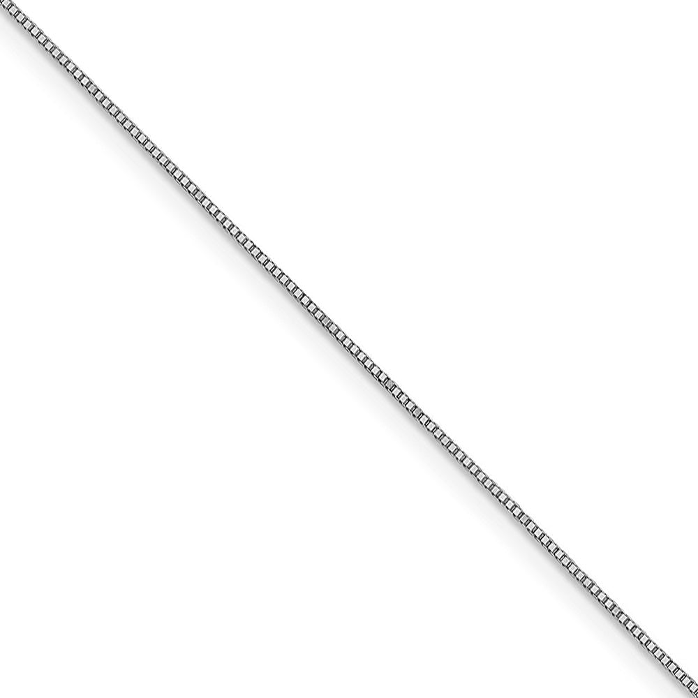 0.8mm 14k White Gold Solid Box Chain Lobster Clasp Necklace, Item C10182 by The Black Bow Jewelry Co.