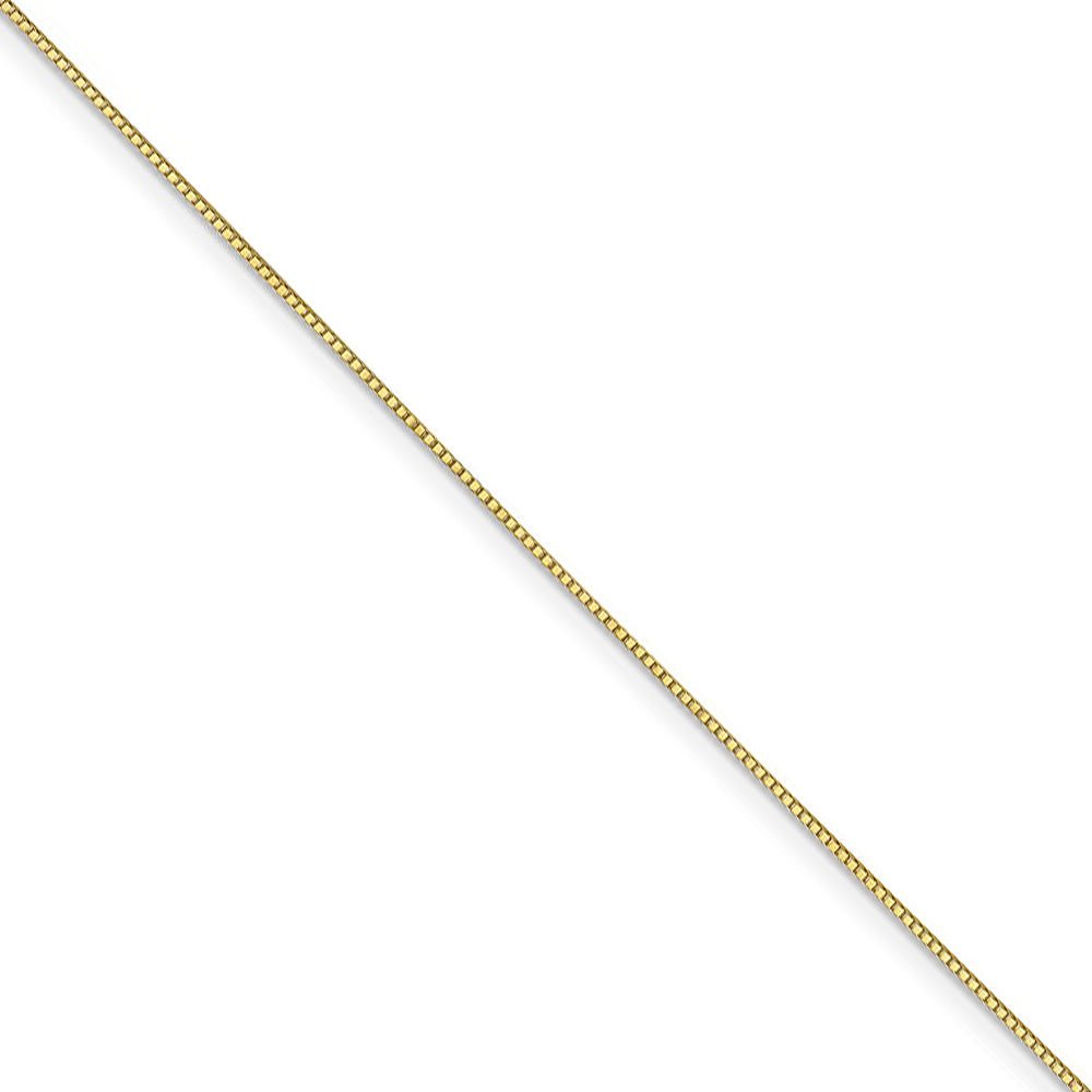 0.7mm 10k Yellow Gold Solid Box Chain Lobster Clasp Necklace