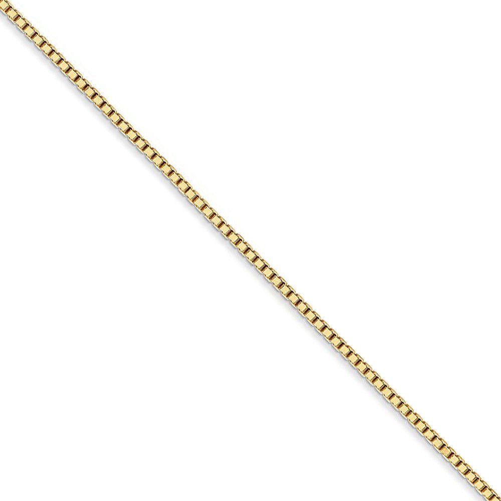 1.3mm 14k Yellow Gold Solid Box Chain Necklace